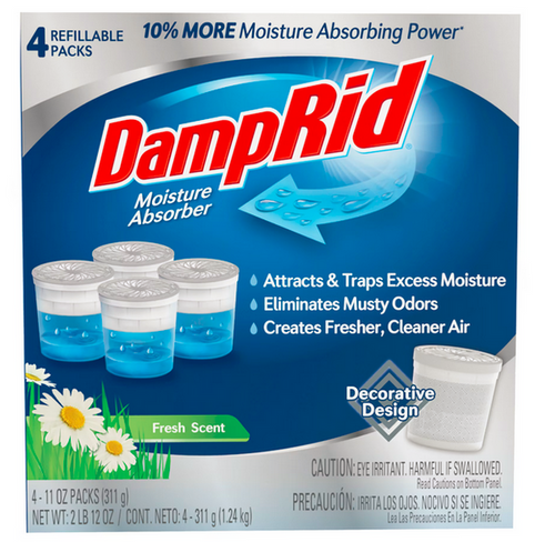 DampRip Refillable Moisture Absorber Fresh Scent 4 x 311 g - Pochłaniacz wilgoci