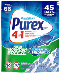 Purex 4 in 1 Mountain Breeze 858 g 66 szt. - Uniwersalne kapsułki do prania tkanin