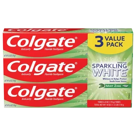 Colgate Sparkling White Mint Zing 3 x 170 g - Pasta do zębów 