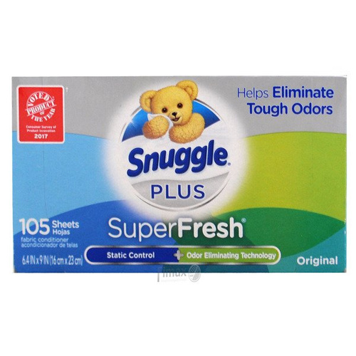 Snuggle Plus Super Fresh 105 szt. - Chusteczki do suszarek 