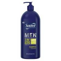 Suave Professionals MEN 3-IN-1 Citrus Rush Shampoo+ Conditioner + Body Wash 828 ml - Szampon do włosów, odżywka i żel pod prysznic 3 w 1