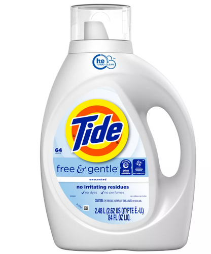 Tide Free Gentle 2,48 l 64 prania - Uniwersalny żel do prania tkanin