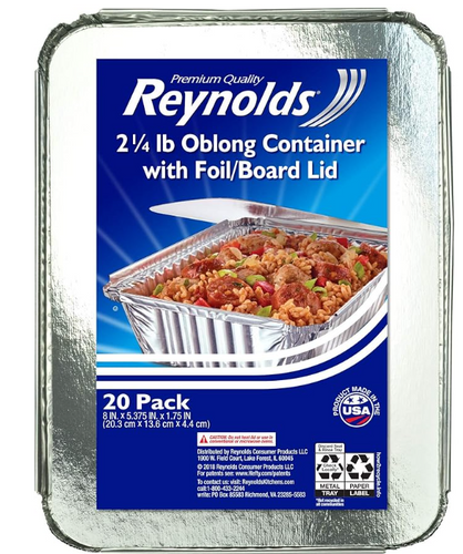 Reynolds 20 szt. - Zestaw jednorazowych foremek aluminiowych z pokrywkami
