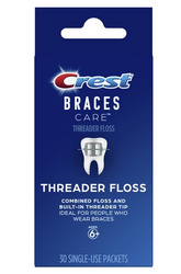 Crest Braces Care Threader Floss 30 szt. - Nici dentystyczne w saszetkach