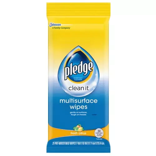 Pledge Multisurface Wipes Citrus 25 szt. - Mokre ściereczki wszechstronnego użytku