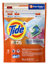 Tide 4in1 Downy April Fresh 26 szt. - Uniwersalne kapsułki do prania tkanin