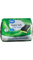 Great Value Heavy Duty Scrub Sponges 4 szt. - Dwustronne gąbki do czyszczenia wszechstronnego użytku