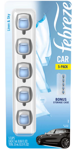 Febreze Car 5-Pack - Zestaw odświeżaczy powietrza do samochodu