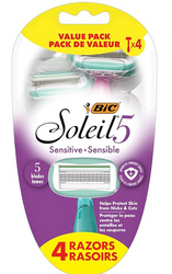 BIC Soleil 5 Sensitive + Sensible 4 szt. - Zestaw maszynek do golenia dla kobiet