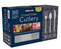 Kirkland Crystal Clear Cutlery 360 szt. - Zestaw sztućców plastikowych