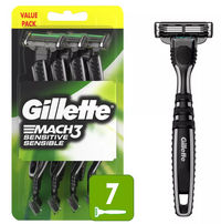 Gillette Mach 3 Sensitive Sensible 7 szt. - Zestaw maszynek do golenia dla mężczyzn