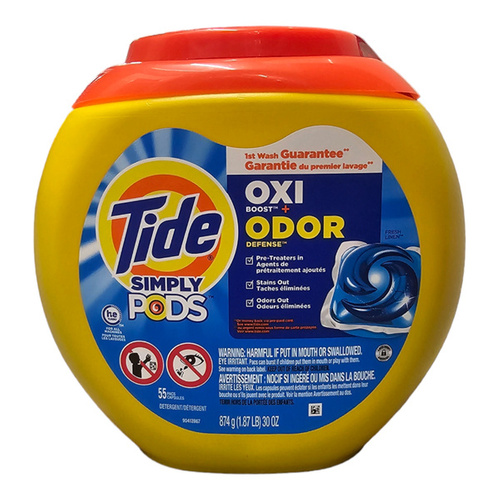 Tide OXI + Boost Odor 55 szt. - Uniwersalne kapsułki do prania tkanin