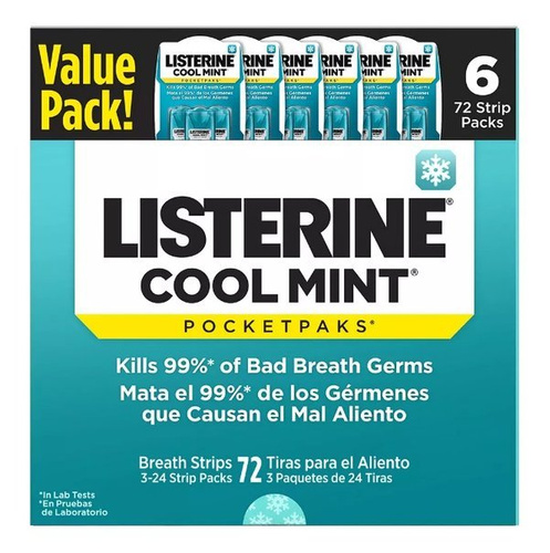 Zestaw 6x Listerine Pocketpaks 72szt - Cool Mint