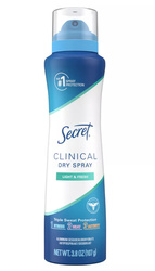 Secret Clinical Dry Spray Light & Fresh 107 g - Dezodorant w sprayu dla kobiet