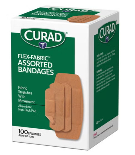 Curad Flex- Fabric Assorted Bandages 100 szt. -Zestaw plastrów opatrunkowych