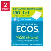 ECOS Plant Powered 100 szt.- Hipoalergiczne arkusze detergentu do prania