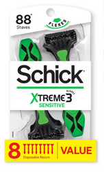 Schick Xtreme3 8 szt.- Zestaw jednorazowych maszynek do golenia dla mężczyzn