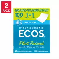 ECOS Plant Powered 100 szt.- Hipoalergiczne arkusze detergentu do prania