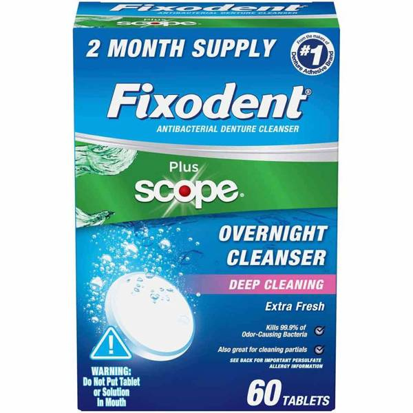 Fixodent Antibacterial Denture Cleanser 60 szt. Tabletki do protez