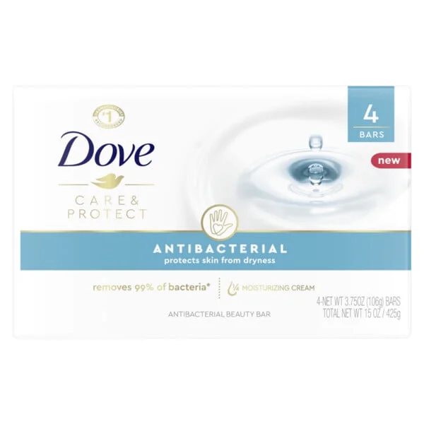 Dove Antibacterial 4 x 106 g - Antybakteryjne mydło w kostce