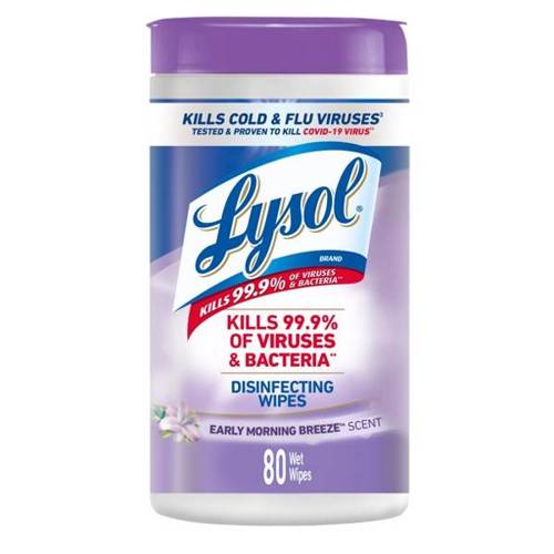 Lysol Disinfecting Wipes Early Morning Breeze 80 szt. - Chusteczki do dezynfekcji