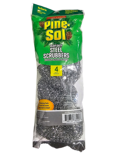 Pine-Sol Heavy Duty Steel Scrubbers 4 szt. - Stalowe zmywaki do szorowania